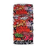 GEORGES Multifunktionstuch Halstuch in vielen verschiedenen Designs vielseitig einsetzbar | Sturmhaube | Schlauchschal | Stirnband | Piratentuch (Grafitti 1)