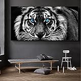 Schwarz-weiß Tiger Leinwand Gemälde Moderne Tiere Kunst Poster und Drucke Wandkunst Bilder für Wohnzimmer Wohnkultur 30x60cm R