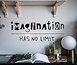 wandtattoo mit dem wort 'der fantasie hat keine grenzen' wandsticker home wohnzimmer schlafzimmer dekoration geschenke a5 rosa 110x42