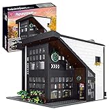 TASS Ideen Coffee Shop Modular 2728Pcs Street View Café Haurs Architektur Baukasten mit Lichtern Kompatibel mit Lego C