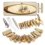 25Stück Profi-Holzspitzen Lötspitzen-Set aus Kupfer, professionelle Lötspitzen，-Zubehör, für Lederarbeiten, Handarbeit, Schnitzwerkzeug-S