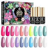 MEFA Gel Nagellack Set 23 PCS, Pink Gel Nagellack Set Nude Farben Gel Nail Polish mit Base Matte Top Coat für Nail Art Salon Design Maniküre Set DIY at H