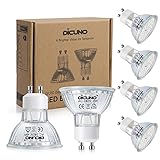 DiCUNO GU10 MR16 Dimmbare LED Lampe, 4W 400LM Spotlight, Warmweiss 2700K, AC 220-240V, Ersatz für 40W Halogenlampe, Nicht Dimmbar, 120° Abstrahlwinkel, 6 Stück