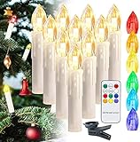 LED Kerze RGB warme weiße flammlose Weihnachtskerze, dimmbar als Weihnachtsdekoration, Weihnachtsbaum, Weihnachtsdekoration Paket 10