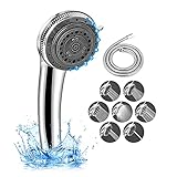 Duschkopf,AURUZA Handbrause 7 Strahlarten Hochdruck Gross Duschkopf mit 1.5M Schlauch Wassersparend Brausekopf Druckerhöhend Brausekopf Chrom Universal Duschb