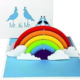 3D Hochzeitskarte „Gay Wedding Card - Birds in Love“ - Pop Up Karte „Mr. & Mr.“ als Einladungskarten & Hochzeitskarten - als Geschenk & Gastgeschenk, als Einladung & Geschenkidee zur schwulen H