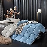 Cactuso daunendecke bettdecke,Daunendecke, Gänsedaunendecke, Winterdecke-Blau+Grau_180x220cm 2000g