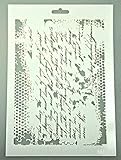 Schablone zum Malen und Zeichnen A4, 21 x 29 cm, Stencil, wiederverwendbar, Motiv Schrift, Buchstaben, Zahlen, Alphabet, Brief, Antik