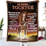 Kuscheldecke Personalisierte Decke An Meine Tochter,Mutter für Töchter Deutsche Nachricht Briefdecke Positiv Ermutigen Wohndecke für Couch Bett Tv-Decken Geschenk(Mutter zu Tochter B,150×200cm)