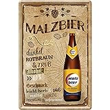 Schilderstore24 ''Malzbier'' 20x30cm Geschenk Lustige Sprüche Feier Vintage Geburtstag Deko Party Überraschung Fan Alkohol Kasten Bier Saufen Getränk