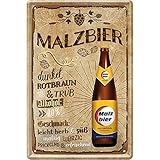 Schilderstore24 ''Malzbier'' 20x30cm Geschenk Lustige Sprüche Feier Vintage Geburtstag Deko Party Überraschung Fan Alkohol Kasten Bier Saufen Getränk