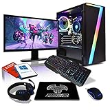 AWD-IT Gaming-PC-Set – AMD Ryzen 3 3200G 4,0 GHz/Radeon Vega 8 • 24-Zoll-LED-Bildschirm • Tastatur und Gamer Maus • 16 GB • 1 TB • CiT Seven RGB • Windows 10