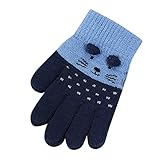 Strickhandschuhe Kinder Jungen Mädchen für 3-7 Jahre Fahrradhandschuhe Skihandschuhe Karikatur Fingerhandschuhe Verdickt Winterhandschuhe Thermohandschuhe für Skifahren Spielen Outdoor-Ak