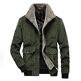 GYZX Männer Bomberjacke Parka Mäntel Männer Winter Dicke Warme Cord-Militärmäntel Männer Pelzkragenjacke Männer (Color : Green, Size : 3XL Code)