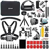 Homesuit Action Kamera Zubehör-Kit 58-In-1 für Gopro Max Gopro Hero 10 9 8 7 6 5 Session 4 3+ 3 2 1 Black Silver Insta360 GO 2 SJ4000 / SJ5000 / SJ6000 DJI OSMO Action DBPOWER AKASO Xiaomi Yi APEMAN