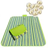 Picknickdecke, 200 x 200 cm, kompakte Camping-Matte, extra groß, sanddicht, mit Griff, für Camping, Familienausflüge, Reisen, Grillen, faltbare Strandmatte (grün)