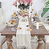 Beige Makramee Tischläufer rechteckige, Tischdecke, Tischwäsche, mit Quasten, gehäkelte Spitze, Bohemian-Stil, für Home Wedding Festival Party Tablewear Décor Bauernhaus Tabletop Dekor, 7 grö