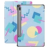 Hülle für Galaxy Tablet S7 Plus 12,4 Zoll Hülle 2020 mit S Stifthalter,Fashion Art Design Modern Slim Stand Schutzhülle Folio für Samsung