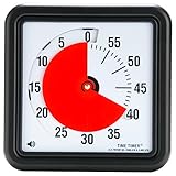 Time TTA1-W Timer Original Medium 20x20 cm; 60-minuten visueller Timer - Countdown-Uhr für Klassenzimmer oder Besprechungen für Kinder und Erwachsene (schwarz)