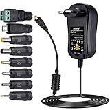 SoulBay 3V-12V 36Watt Universal AC/DC Adapter Schaltnetzteil Ladegerät inkl. 8 Verschiedende Adapter Stecker für Haushalts elektronik - 3000mA max