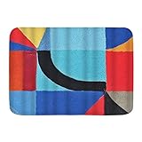 Fußmatten, Straßenkunst abstrakte Malerei bunte kreative geometrische Mode hell, Küchenboden Badteppichmatte saugfähig Innenbadezimmerdekor Fuß