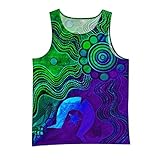 Herren Tank Top Modisch 3D Drucken Ärmelloses Freizeit Sommer Unterhemd Weste Komfortables Atmungsaktives Bodybuilding Sport Trägershirt Achselshirts Herren Gym Fitness Training T-Shirts L