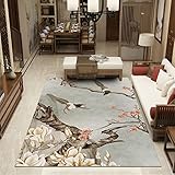 Tepiche Für Kinderzimmer Kinderteppich Junge Auslegware Kinderzimmer Neuer Teppich im chinesischen Stil grau Arbeitszimmer verschleißfest, rutschfest weich Kinderzimmer Teppiche Mädchen 80X120