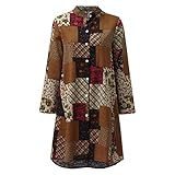 GFGHH Warme Damenjacke Winter Plus Dicke Kapuzenjacke Blumenmuster Jacke Oversized Gepunkte mit Streifen Muster Winterjacke Lang Teddyplüsch Stoffmantel Große Größen Vintage Boho Locker D