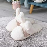 Hausschuhe Slipper Pantoffeln Damennette Home Pelz Pantoffel Für Frauen Warme Pelz Schuhe Plüsch Winter Schlafzimmer Paare Haus Mädchen Pelz Pantoffeln 40-41 Weiß
