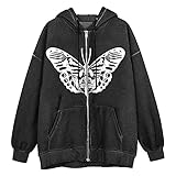 Hemdjacke Damen Frauen Zip Up Hoodies College Jacke Strickjacke Damen Casual Loose Pocket Sweatshirt Street Sport Zip Cardigan Jacke M