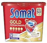 Somat Gold Spülmaschinen Tabs, 50 Tabs, Geschirrspül Tabs mit Extra-Kraft gegen Eingebranntes und Glanz-Effek