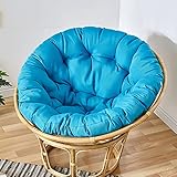 Sitzkissen Rund Outdoor Wasserdicht Rattan Auflage Papasansessel Auflagen GroßEm Weichem Kissen Stuhl Haengesessel Polster (Nur Kuschelkissen),Blau,100x100