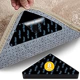 yeestone Teppich Antirutschunterlage, 8 Stück Teppichstopper, Waschbarer Antirutschmatte, Wiederverwendbarer Antirutsch Pads, Teppichunterlage Aufkleber for Vinylboden Hartholzböden Fliesenb