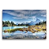 CALVENDO Premium Textil-Leinwand 75 x 50 cm Quer-Format Becco di Mezzodi - Lago di Federa - Ampezzaner Dolomiten, Leinwanddruck von uw