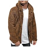 Meilily Herren Übergangsjacke Fleece Winter Kapuzenjacke Warm Teddy-Fleece Jacke Mantel Flauschige Hoodie Sweatshirt Kapuzenpullover Winterjacke Fleecemantel Strickjack
