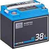 ECTIVE 38Ah 12V GEL Versorgungsbatterie DC 38s mit LCD-Display Solar-Batterie mit integrierten Nachfüllpack