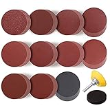 Schleifscheiben Pad Kit,Schleifpapier Schleifscheibe,200 Stücke 50mm Schleifscheiben 80-3000 Grit Papier mit 1 Zoll Schleifpolitur Pad Platte + 1/4 Zoll Schaft für Drehung Werkzeug,Klett-Schleifpap