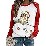 Weihnachten Pullover Damen Christmas Reindeer Rentiermuster Weihnachtspullover Familie Set Strickpullover Farbblock Unisex Xmas Christmas Sweater Sweatshirt Teenager Mädchen Weihnachtsp