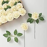 Yyhmkb Künstliche Rose Blume 25Pcs Gefälschte Form Rosenkopf Mit Dampf Für DIY Hochzeitssträuße Party Arrangement Dekoration C