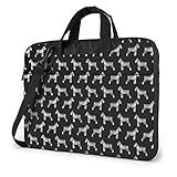 Tcerlcir 15,6 Zoll stilvolle Laptoptasche, Schnauzer Hund Laptop-Schulter-Umhängetasche, leichte Laptoptasche mit Schultergurt, für die Schularbeit, das Bürog