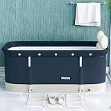 whiteswan Tragbare Badewanne Für Erwachsene, Portable Non-Inflatable Bathtub – Foldable Bathtub Made of PVC/SPA, Freestanding, Thick Foldable Bathtub Made of Plastic for Adults, Sauna Steam B