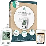 Go-Keto Ketone Kickstart Set (mmol/l) - Ketone Messgerät & Zubehör zur Erfolgskontrolle in einem Set, Keto Meter & Keto Coaching für eine erfolgreiche Keto Diät, Ketone Check für zu Hause & unterweg