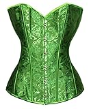 Bslingerie® Damen Brocade Bustier Korsagen (L, Grüner Brokat)