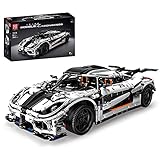 Technic Rennwagen Bausteine Bausatz, 1:8 Sportwagen Auto Modell mit 3063 Teile Konstruktionsspielzeug Kompatibel mit Lego Technic Static,47 * 22.5 * 13.5