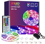 LED Strip , JESLED 6m (1x6m) LED Streifen Band, RGB SMD 5050 LED stripes Selbstklebend, Farbwechsel LED Band mit 44 Tasten IR Fernbedienung, für die Beleuchtung von Haus, Party, Kü