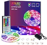 LED Strip , JESLED 6m (1x6m) LED Streifen Band, RGB SMD 5050 LED stripes Selbstklebend, Farbwechsel LED Band mit 44 Tasten IR Fernbedienung, für die Beleuchtung von Haus, Party, Kü