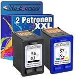 Tito-Express PlatinumSerie Set 2X Druckerpatrone für HP 56 XL HP 57 XL PSC 1210 1100 1110 1110V 1110XI 1200 1205 1210XI 1215