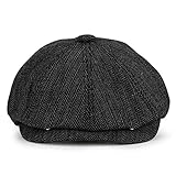 KeepSa Newsboy Stil Tellermütze Schirmmütze Herren Damen - 8 Panel Peaky Fischgräten Tweed Retro Schiebermütze Schlägermütze Gatsby Cap