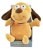 Kögler 75570 - Labertier Hund Bruno, ca. 18 cm groß, nachsprechendes Plüschtier mit Aufnahme- und Wiedergabefunktion, plappert alles witzig nach und bewegt sich, batteriebetrieb