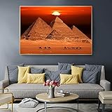 Ägyptische Wüstenpyramide Poster Druck auf Leinwand Moderne Wohnzimmer Wandkunst Dekoration 30x45cm R